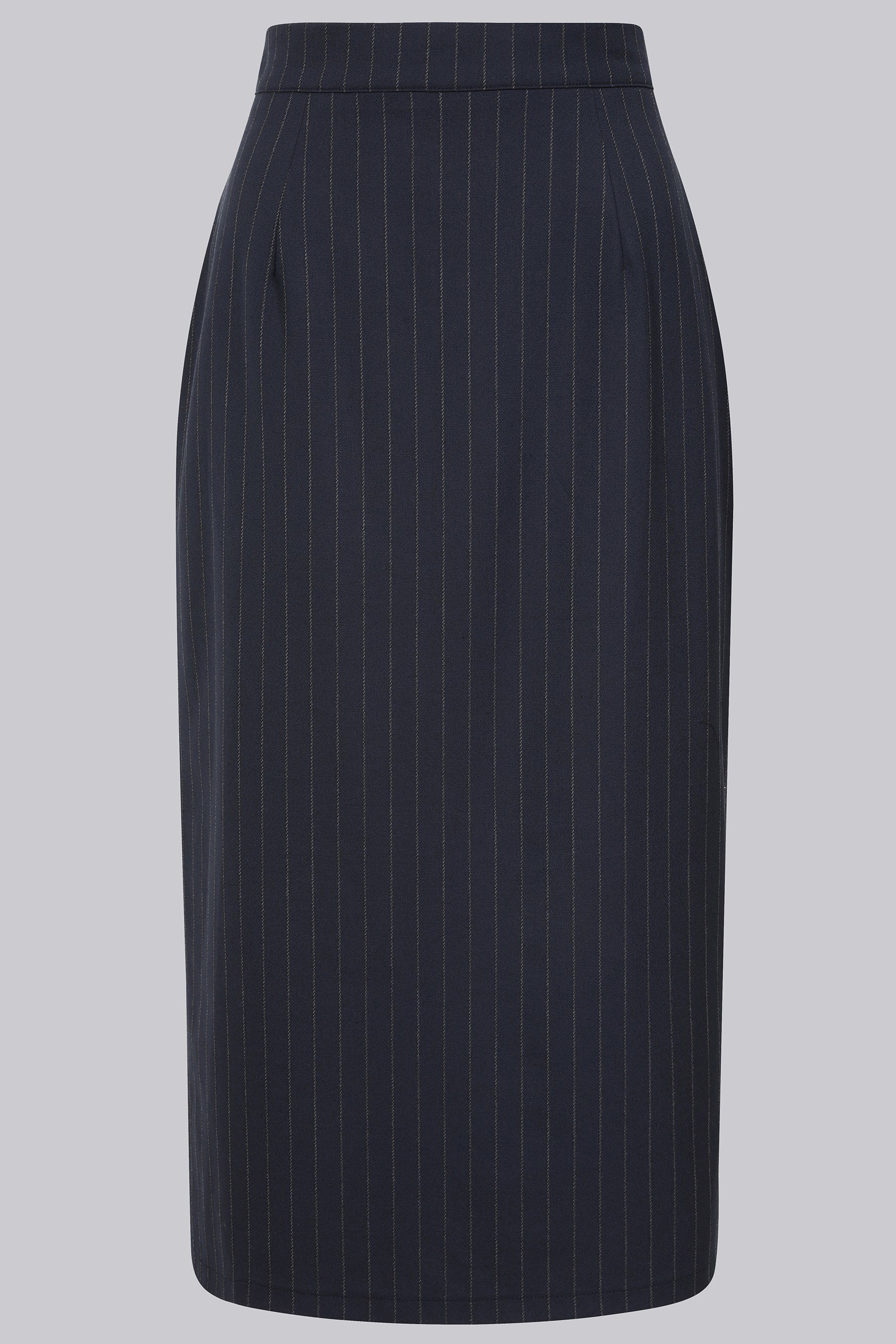 Posey Navy Pinstripe Pencil Skirt