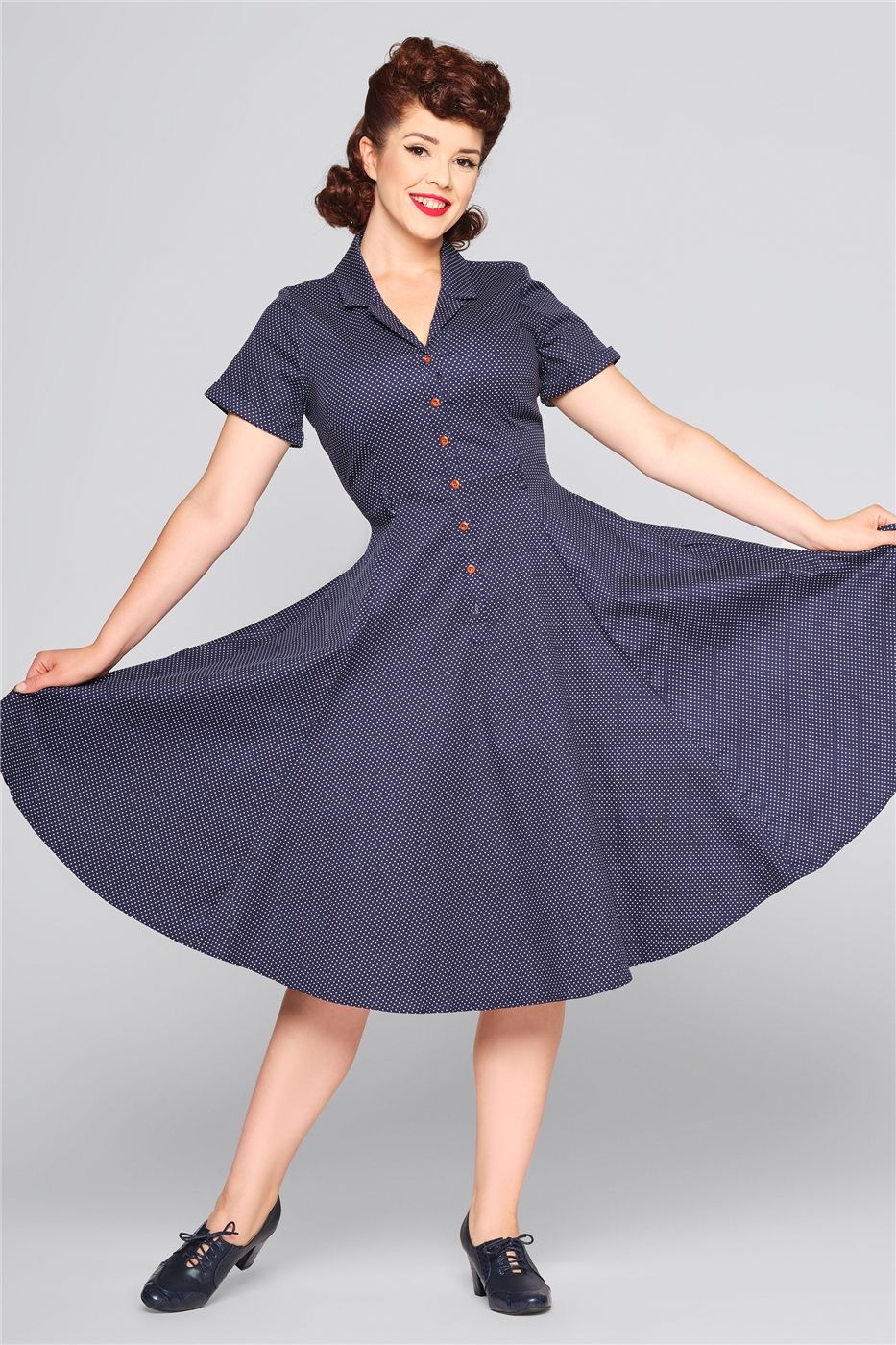 Caterina Mini Polka Swing Dress