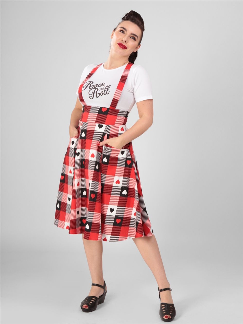 Alexa Heart Gingham Swing Skirt