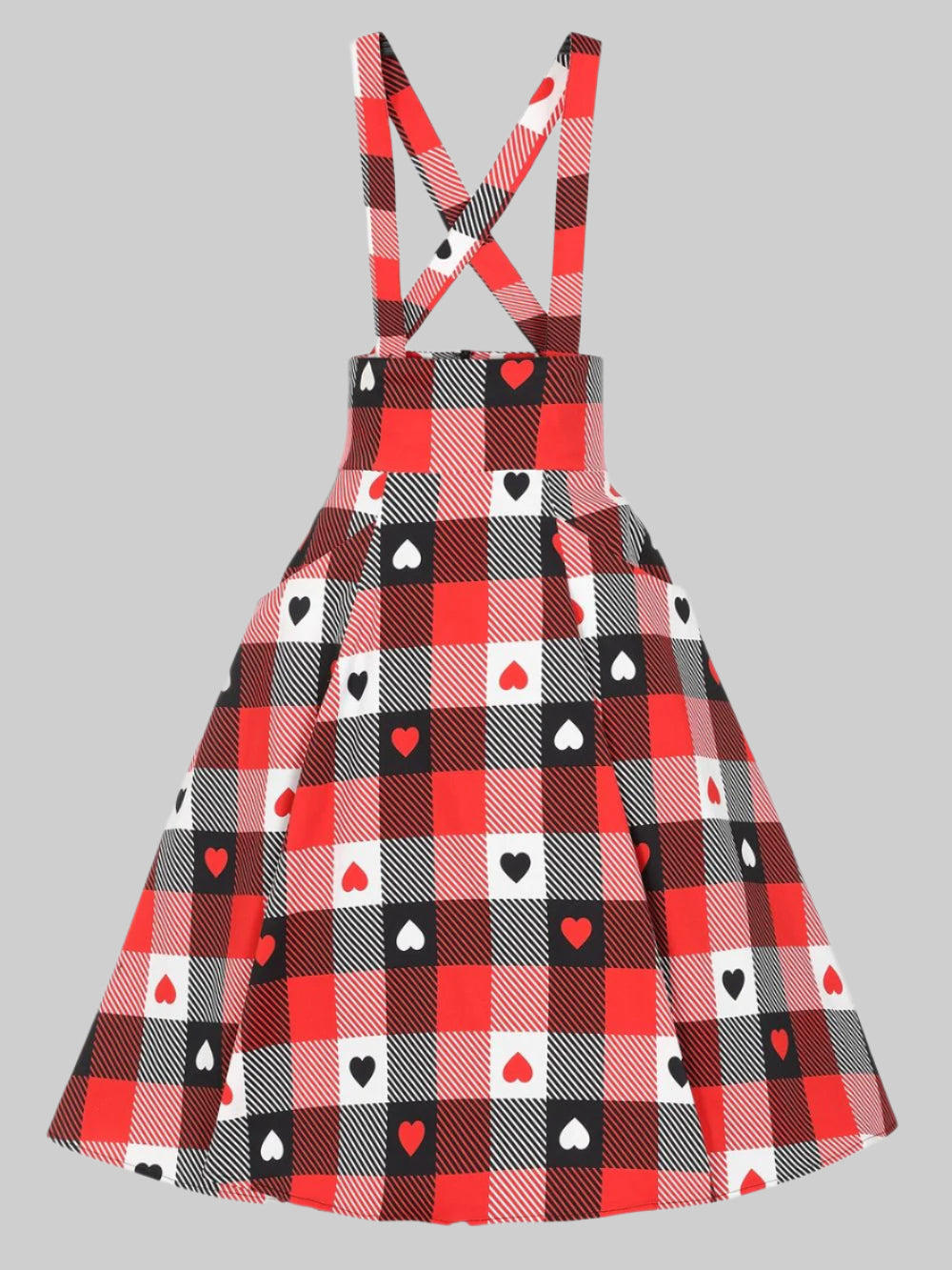 Alexa Heart Gingham Swing Skirt