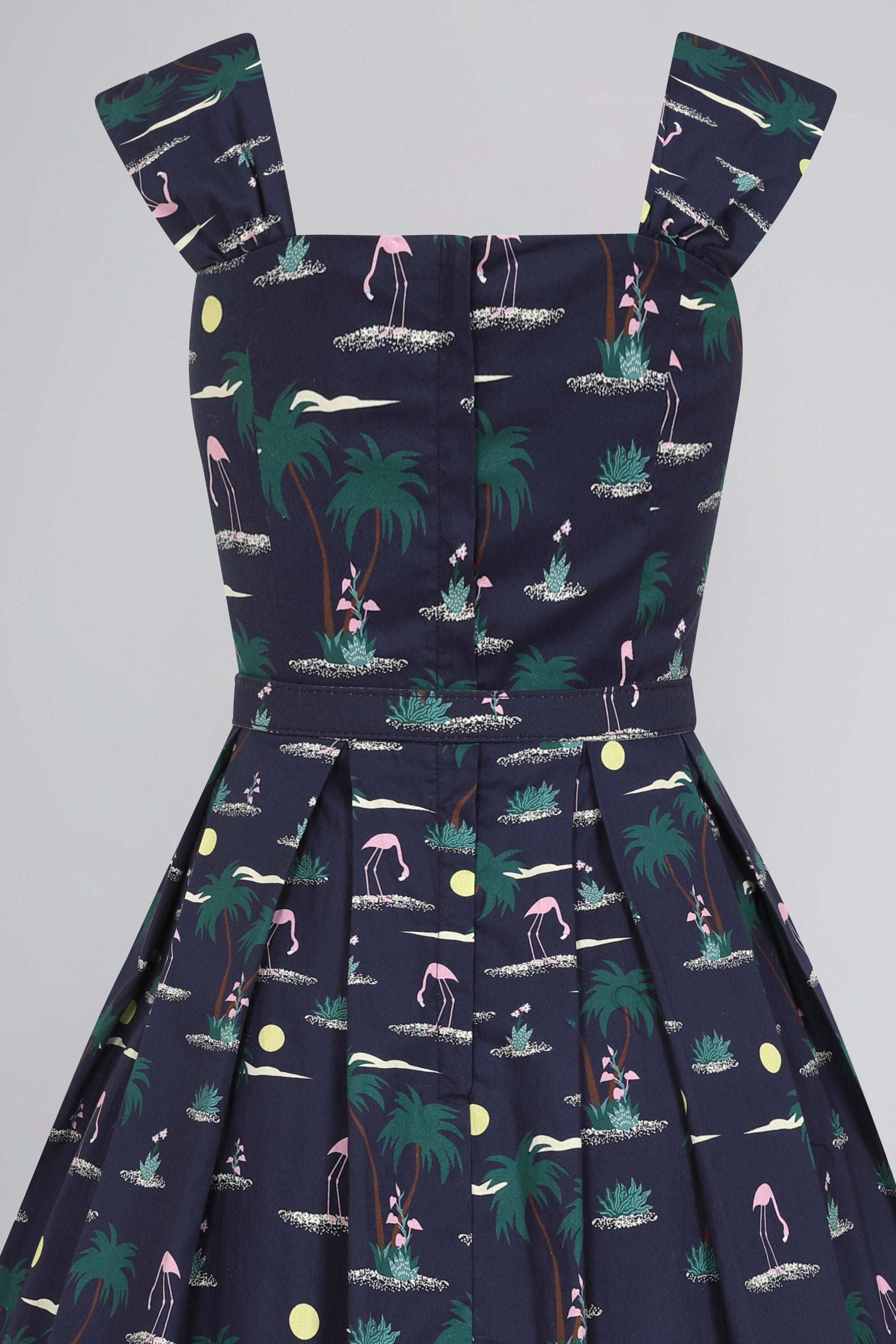 Jill Flamingo Palm Swing Dress