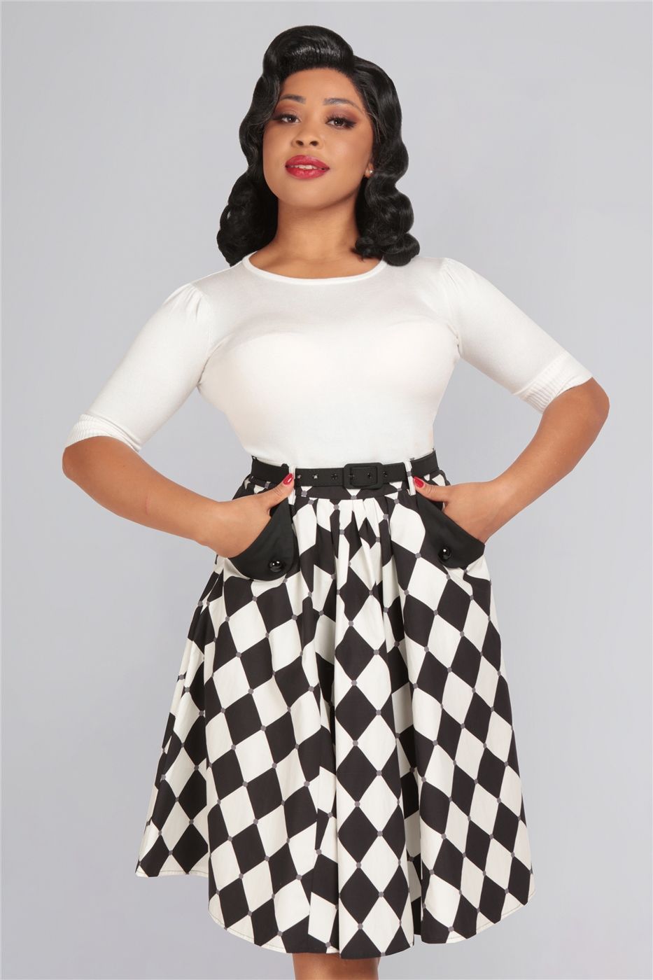 Dakota Diner Diamond Swing Skirt