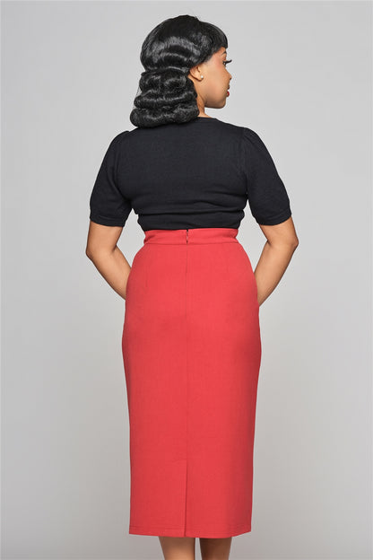 Posey Red Pencil Skirt