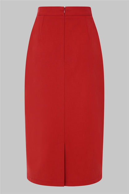 Posey Red Pencil Skirt