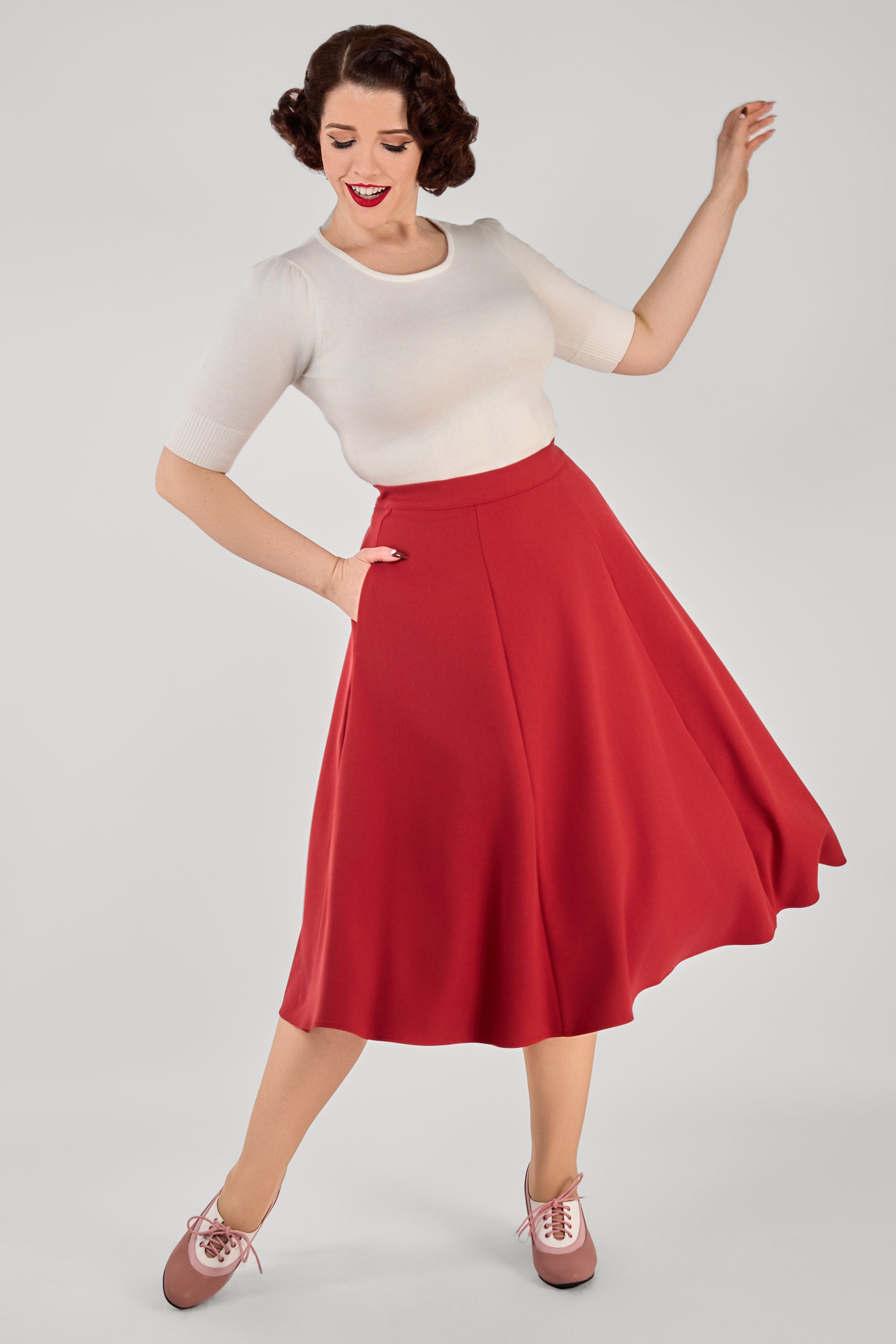 Milla Red Swing Skirt