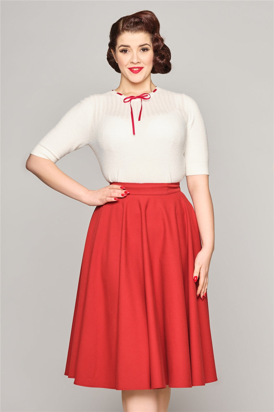 Milla Red Swing Skirt