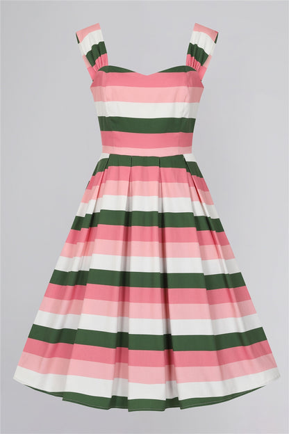 Jill Floral Stripe Swing Dress