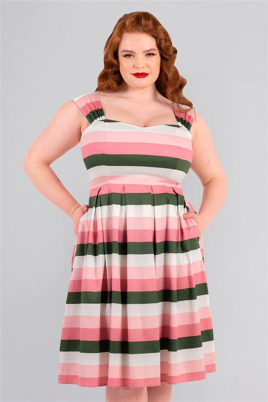 Jill Floral Stripe Swing Dress