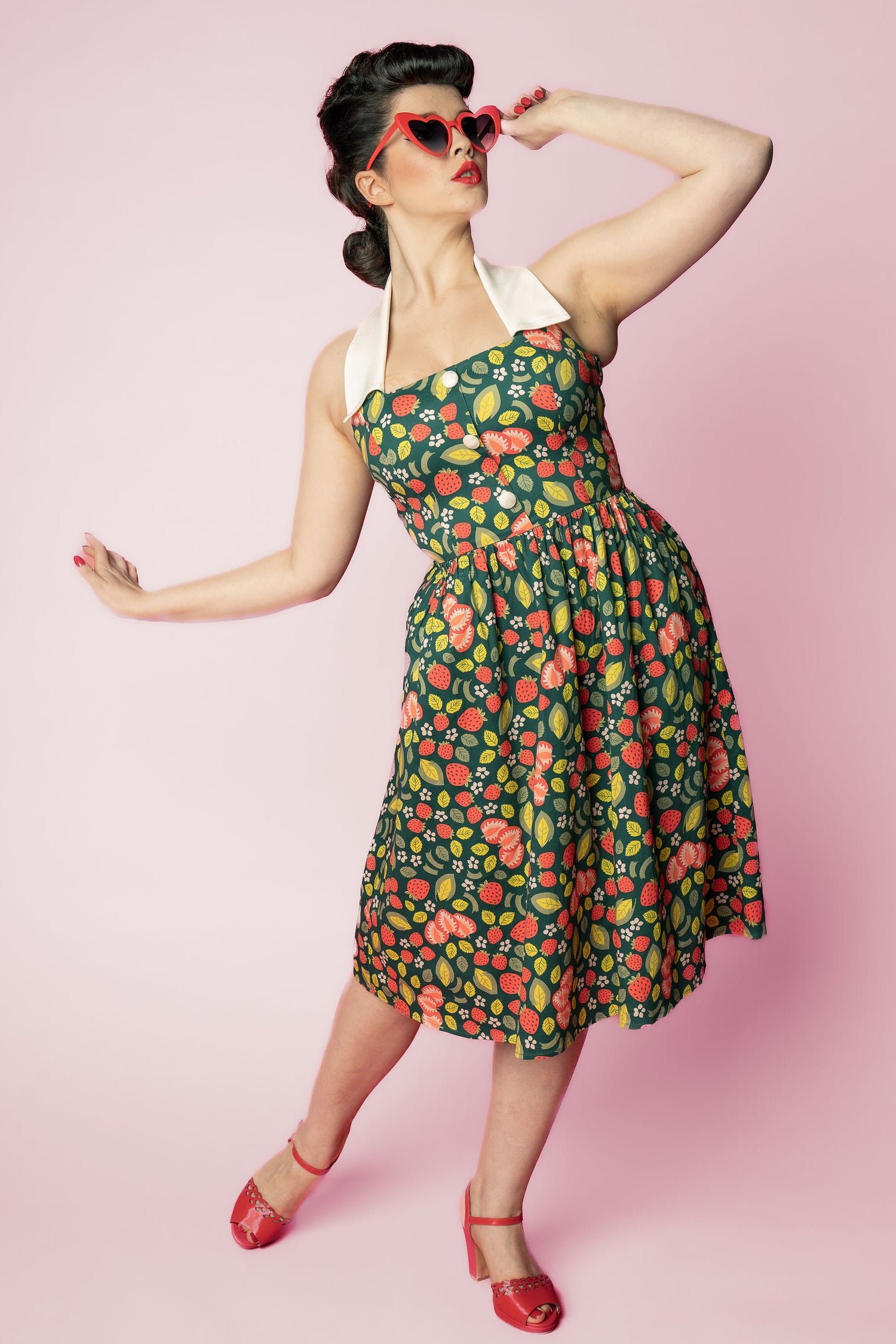 Waverly Strawberry Patch Swing Dress