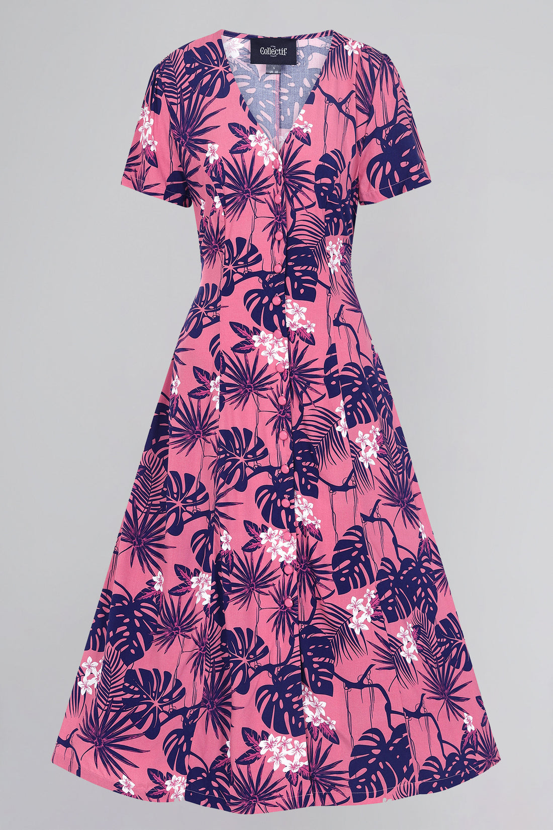 Riley Tropical Print Swing Dress