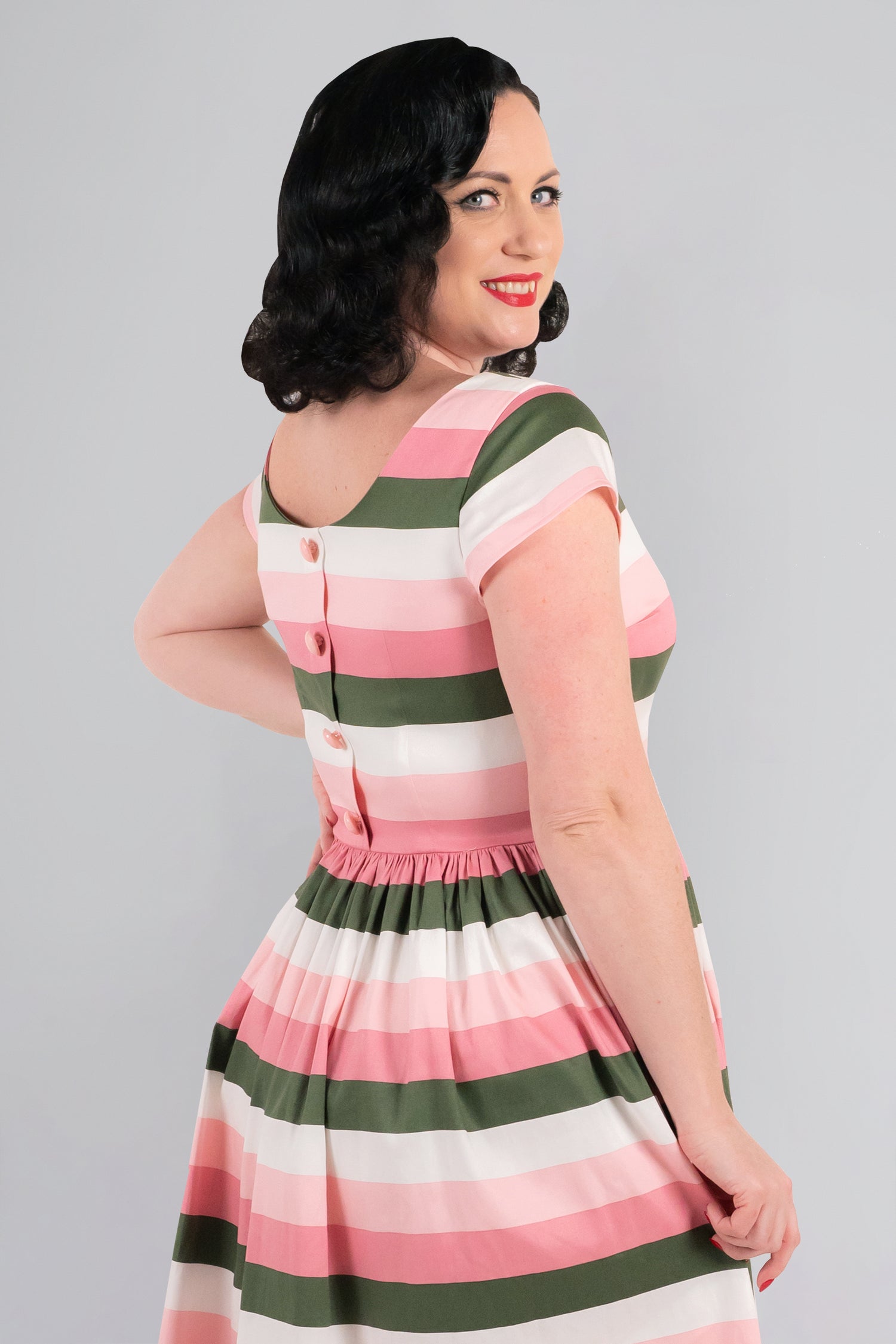 Tima Floral Stripe Swing Dress