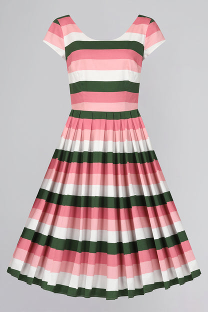 Tima Floral Stripe Swing Dress