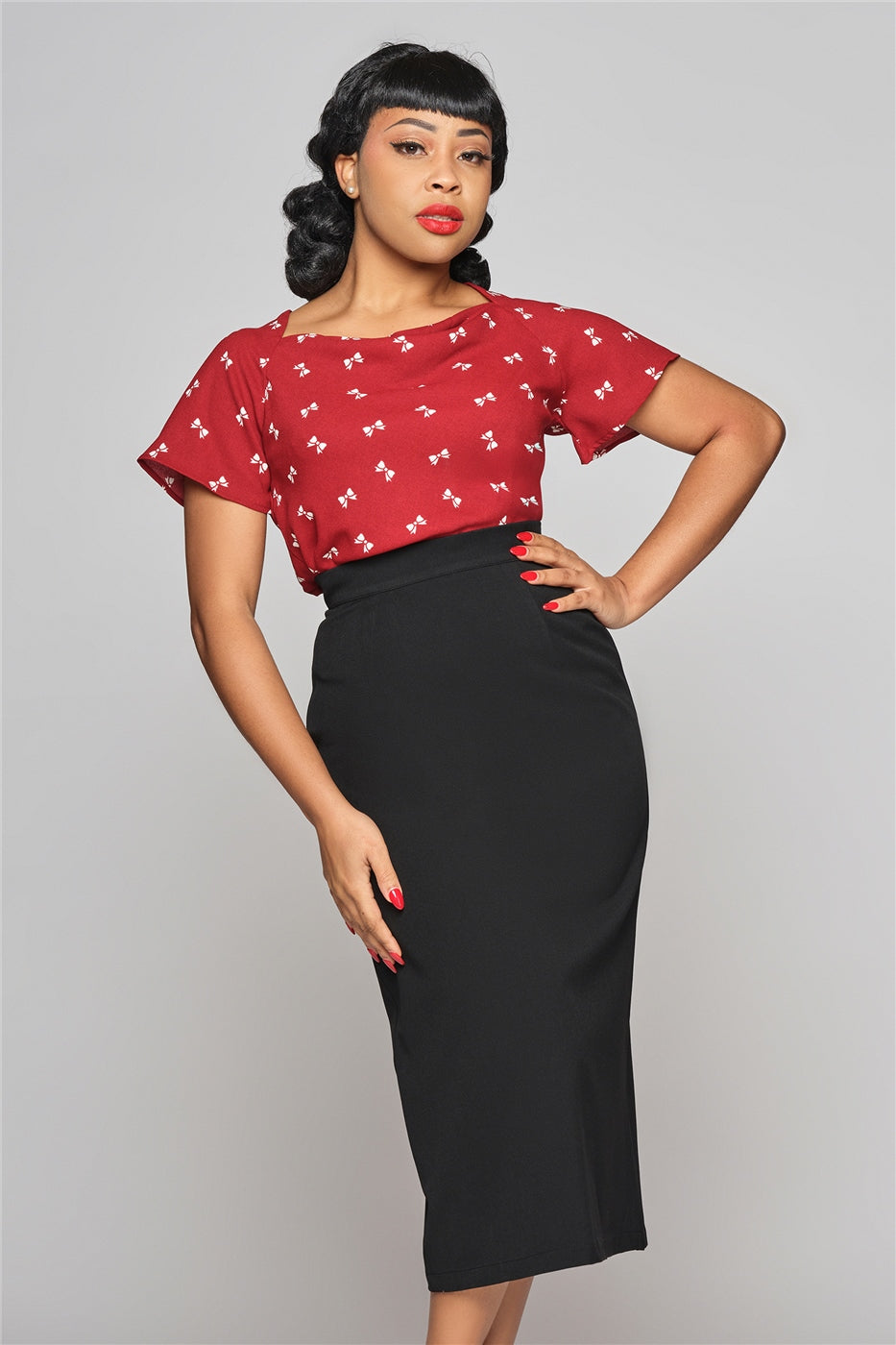 Posey Black Pencil Skirt