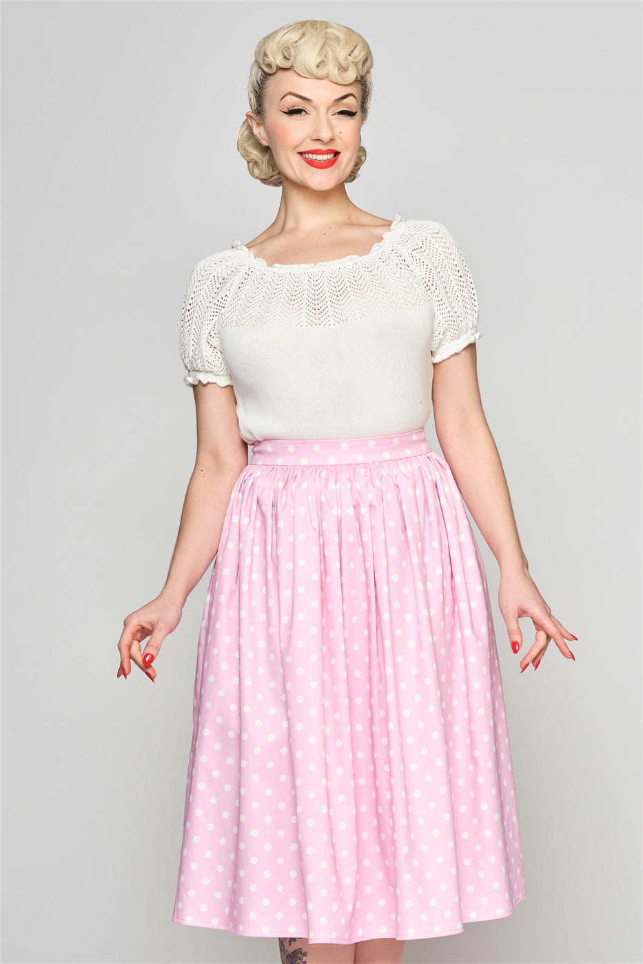 Jasmine Polka Swing Skirt