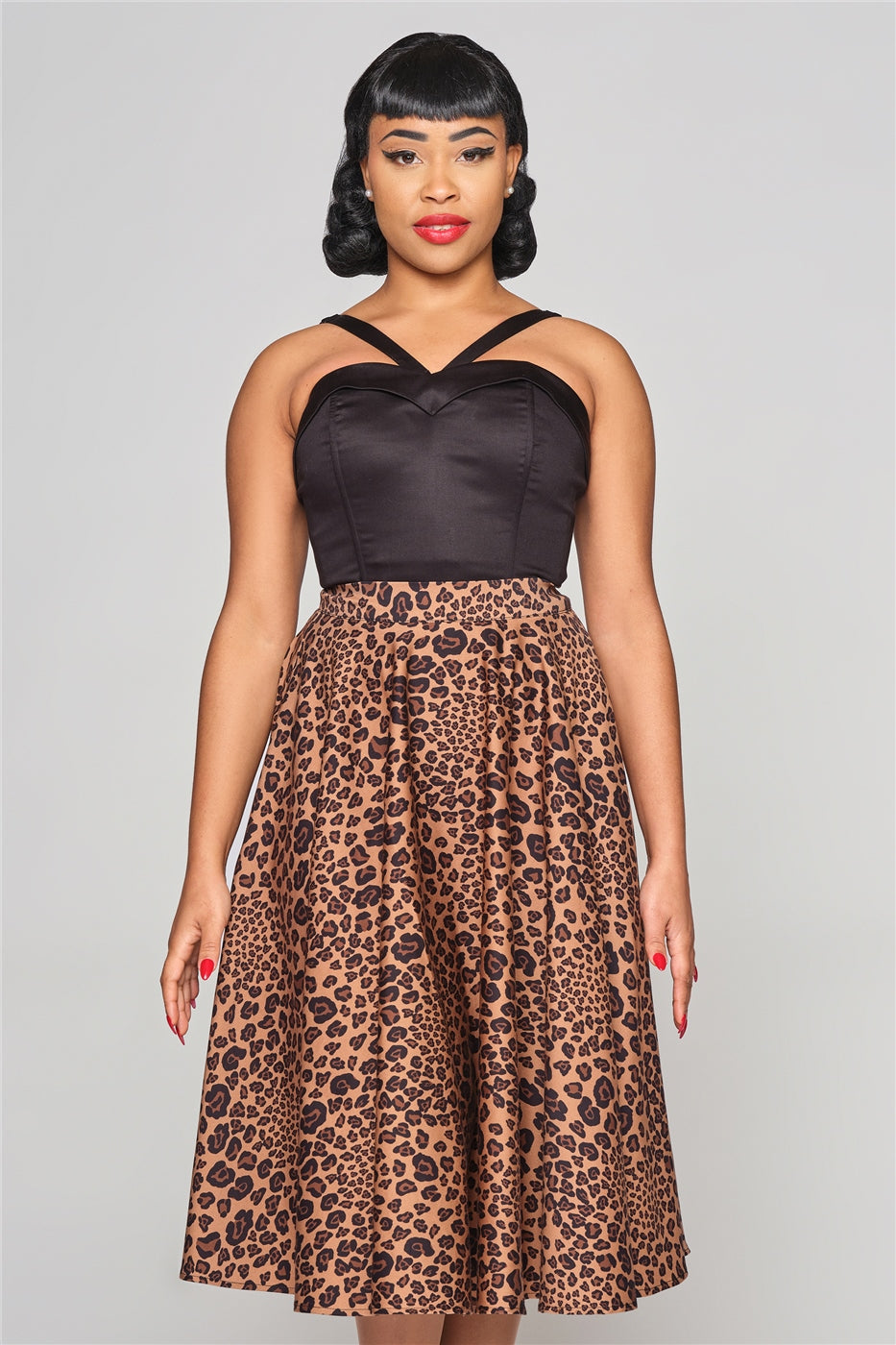 Milla Leopard Print Swing Skirt