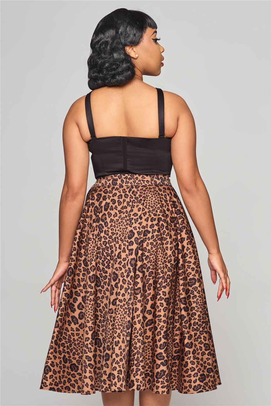 Milla Leopard Print Swing Skirt