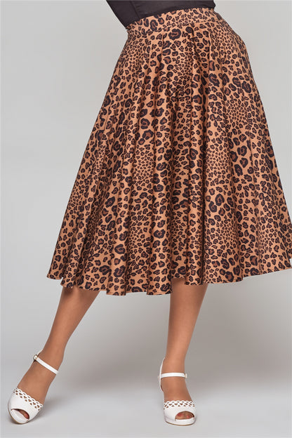 Milla Leopard Print Swing Skirt