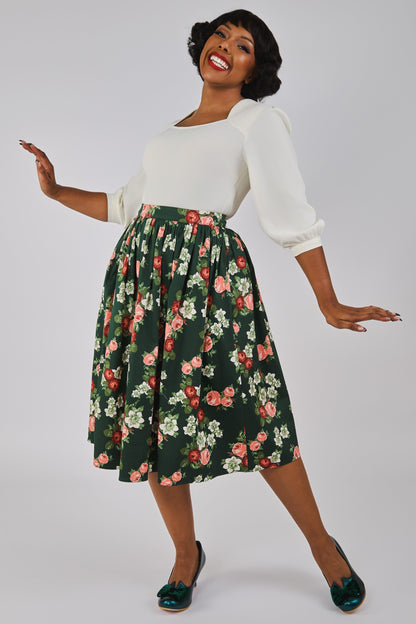 Jasmine Vintage Bloom Swing Skirt