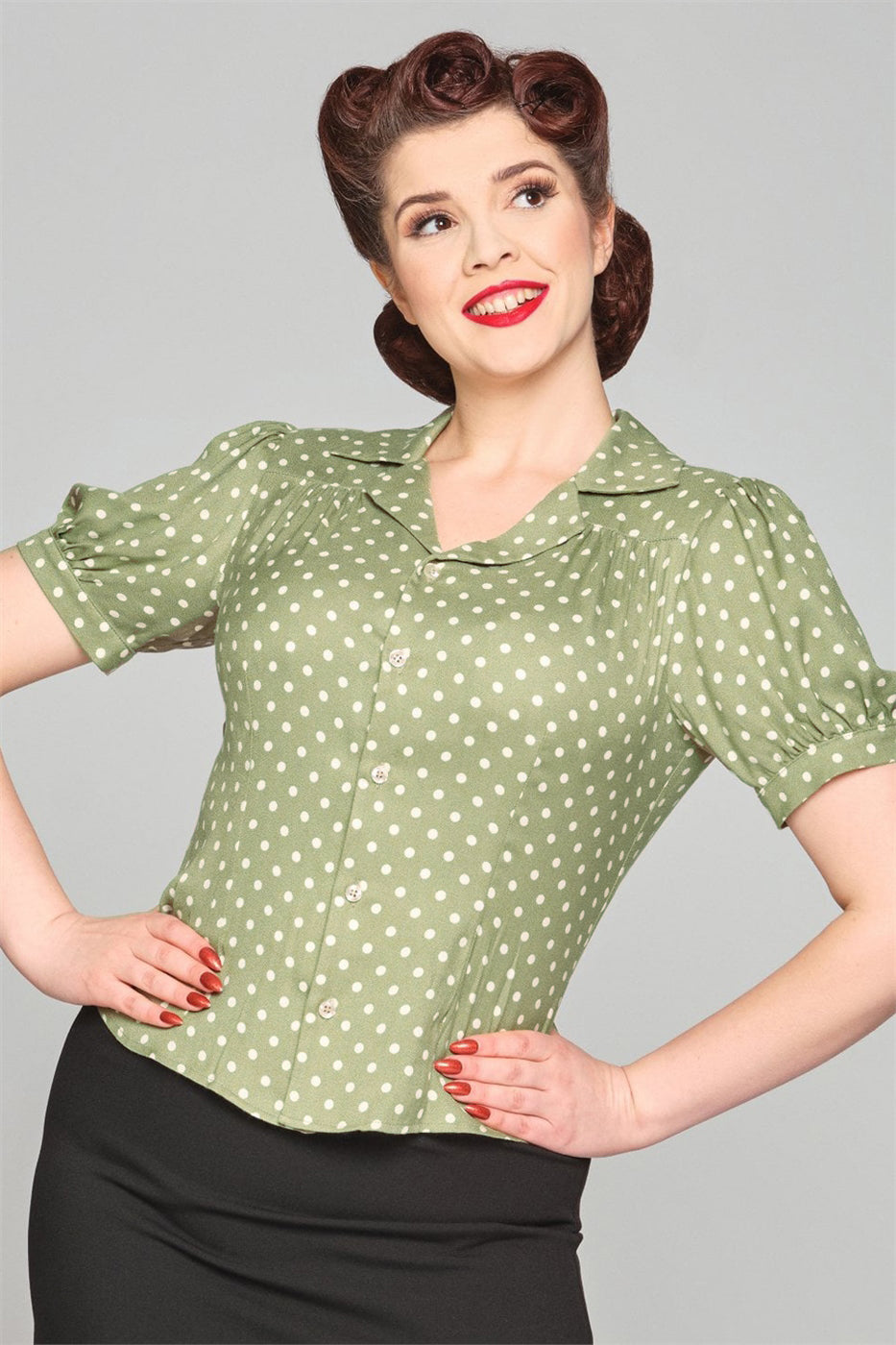 Luana Vintage Polka Blouse