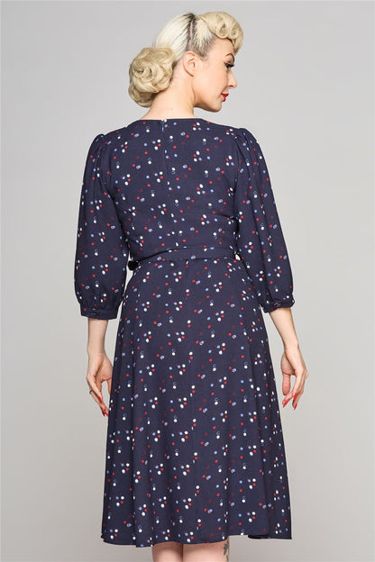 Emmalyn Chalk Polka Flared Dress