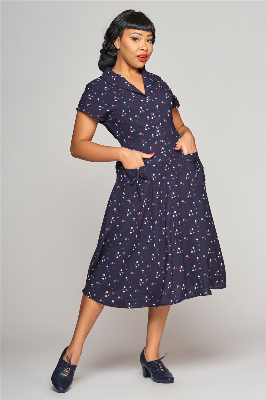 Liza Chalk Polka Swing Dress