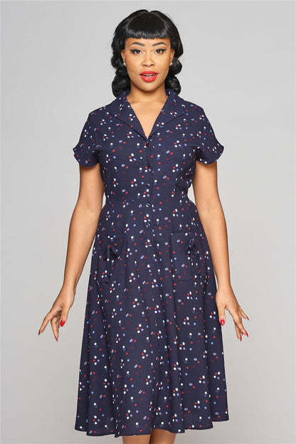 Liza Chalk Polka Swing Dress