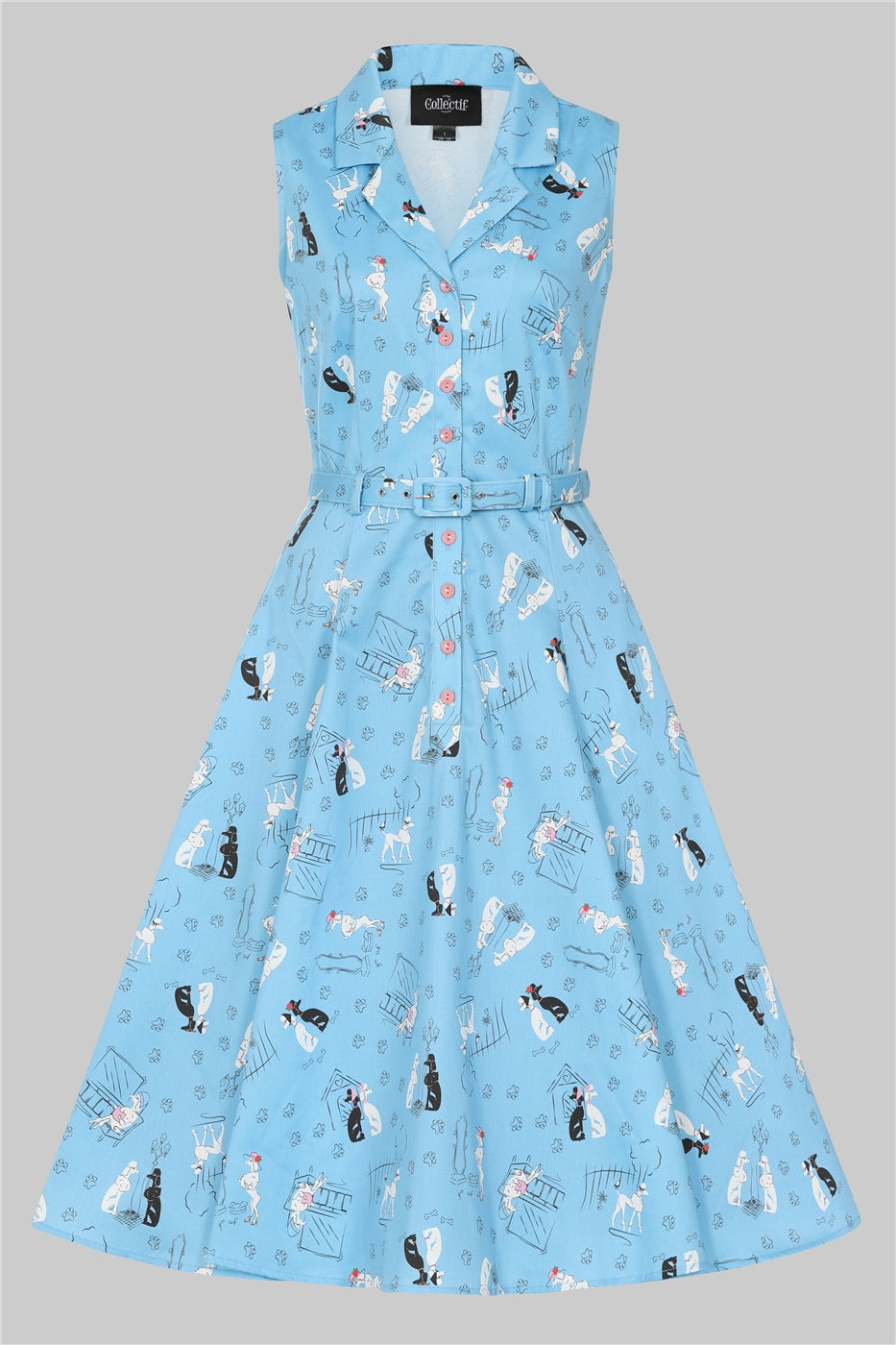 Caterina Sleeveless Poodle Swing Dress