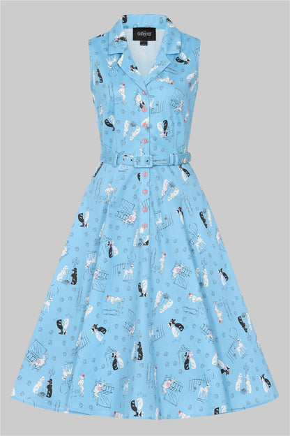 Caterina Sleeveless Poodle Swing Dress