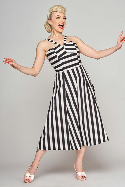 Emma Contrast Stripe Swing Dress