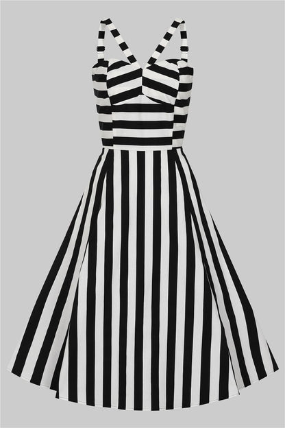 Emma Contrast Stripe Swing Dress