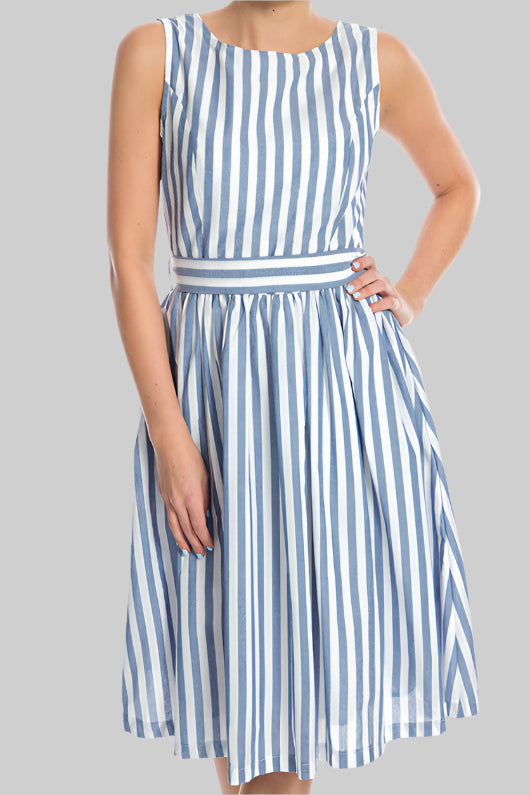 Audrey Rustic Blue Stripe Dress