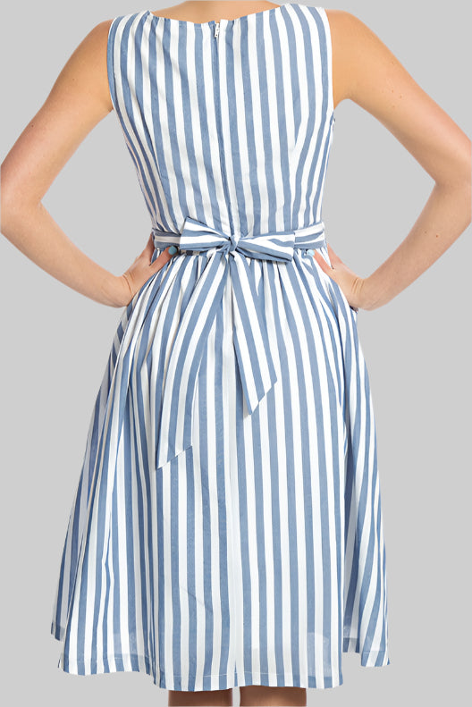 Audrey Rustic Blue Stripe Dress