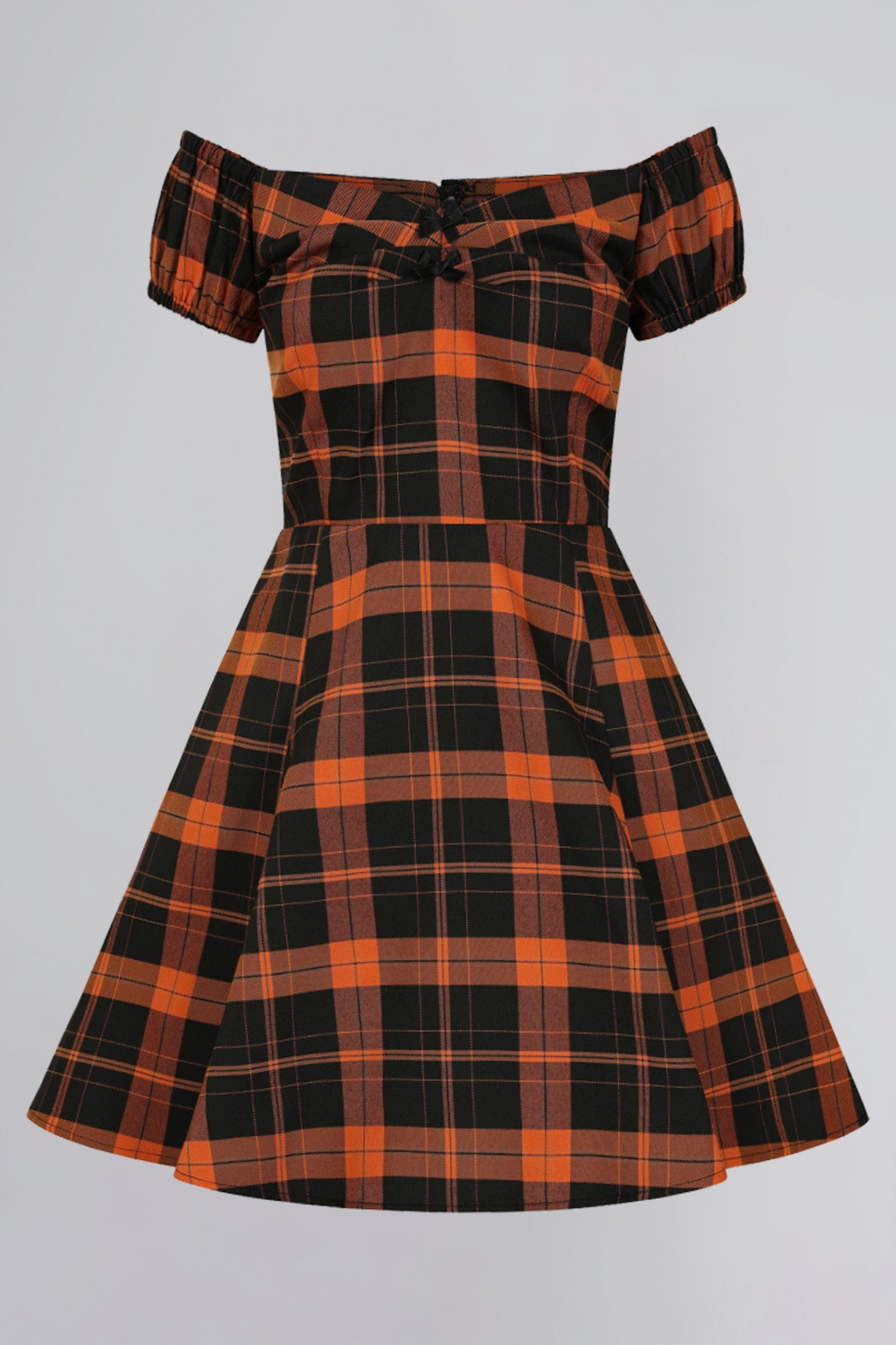 Dolores Pumpkin Check Mini Dress